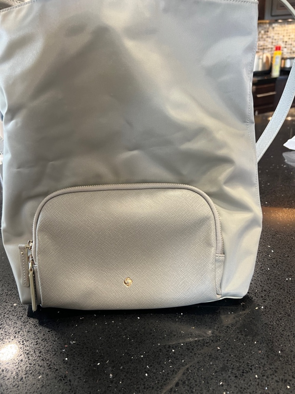 Samsonite Pale Pink Interior Tote with Gold Zip Pull